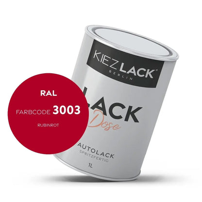 Kiezlack 1K Autolack Lackdose Basislack spritzfertig RAL 3003 RUBINROT