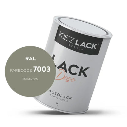 Kiezlack 1K Autolack Lackdose Basislack spritzfertig RAL 7003 MOOSGRAU