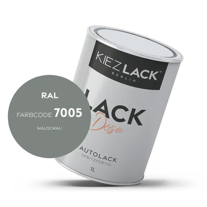 Kiezlack 1K Autolack Lackdose Basislack spritzfertig RAL 7005 MAUSGRAU