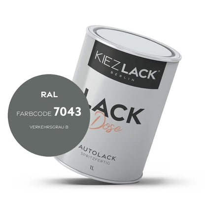 Kiezlack 1K Autolack Lackdose Basislack spritzfertig RAL 7043 VERKEHRSGRAU B