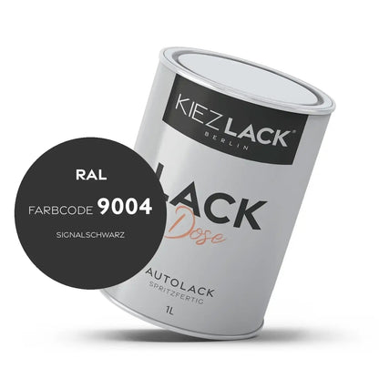 Kiezlack 1K Autolack Lackdose Basislack spritzfertig RAL 9004 SIGNALSCHWARZ
