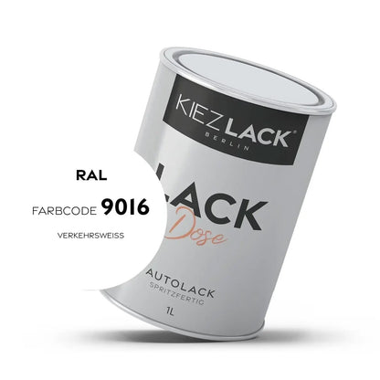 Kiezlack 1K Autolack Lackdose Basislack spritzfertig RAL 9016 VERKEHRSWEISS