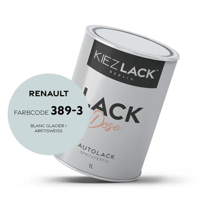 Kiezlack 1K Autolack Lackdose Basislack spritzfertig Renault 389-3 BLANC GLACIER