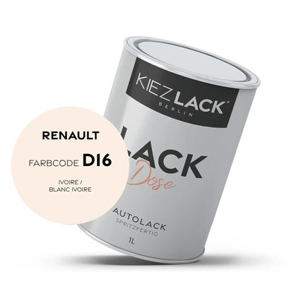 Kiezlack 1K Autolack Lackdose Basislack spritzfertig Renault D16 IVOIRE