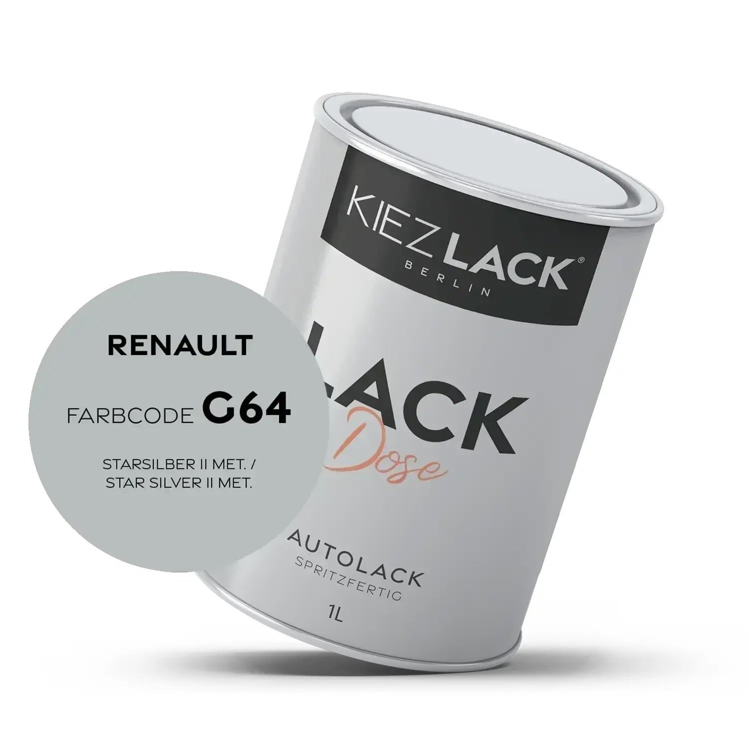 Kiezlack 1K Autolack Lackdose Basislack spritzfertig Renault G64 STARSILBER II MET.