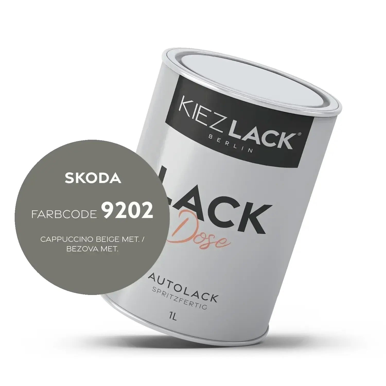 Kiezlack 1K Autolack Lackdose Basislack spritzfertig Skoda 9202 CAPPUCCINO BEIGE MET.