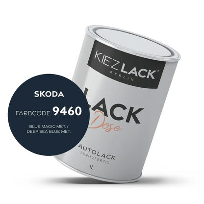 Kiezlack 1K Autolack Lackdose Basislack spritzfertig Skoda 9460 BLUE MAGIC MET.