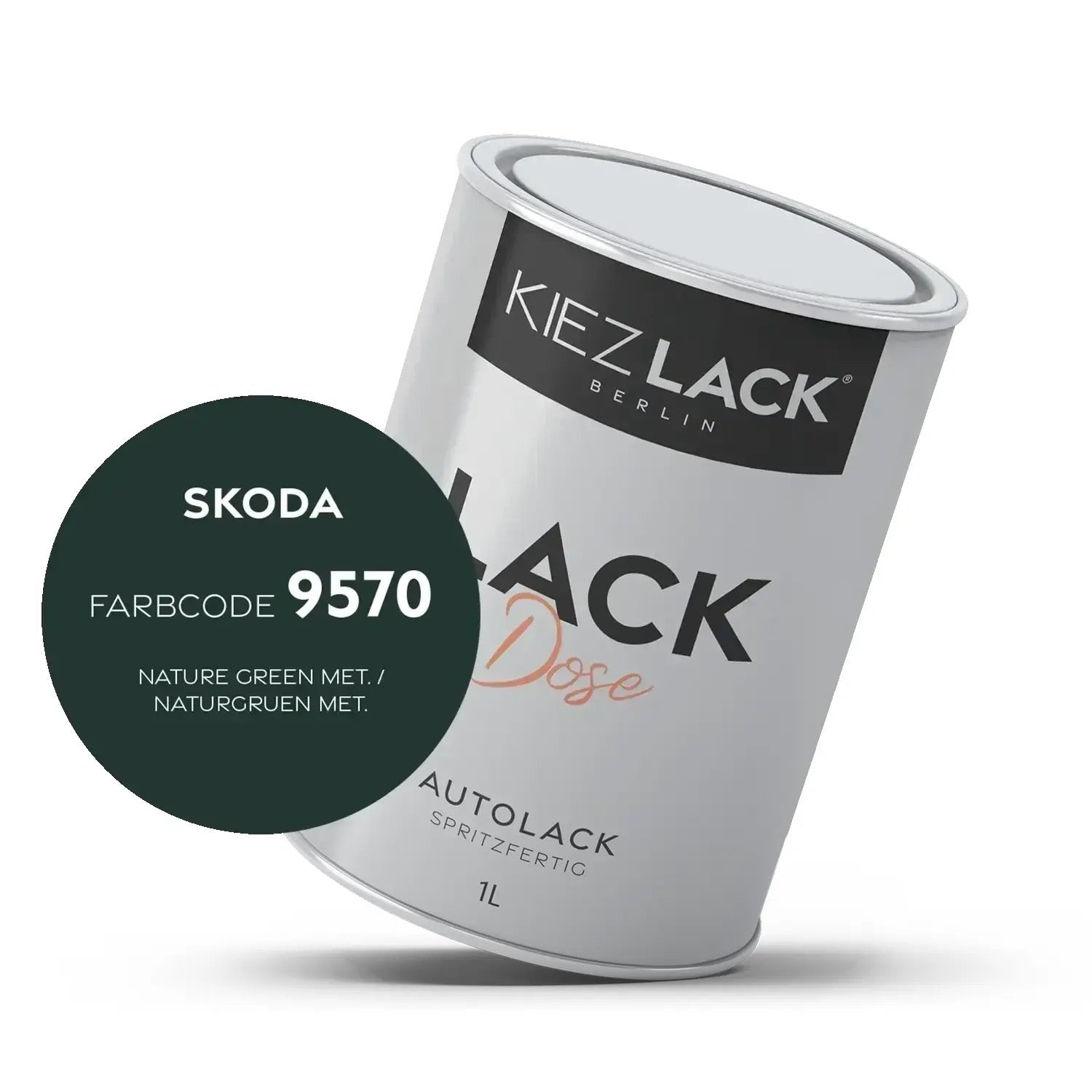 Kiezlack 1K Autolack Lackdose Basislack spritzfertig Skoda 9570 NATURE GREEN MET.