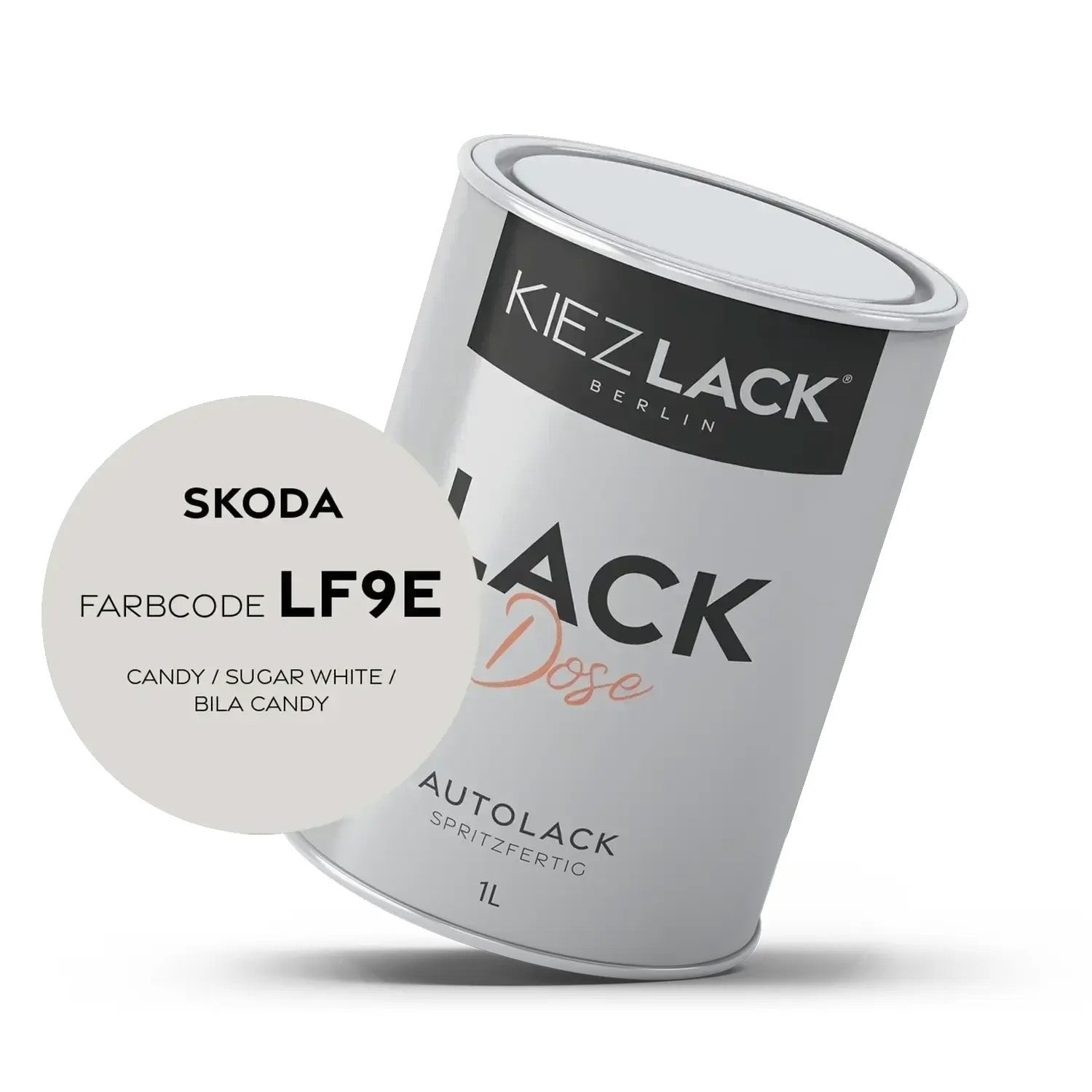 Kiezlack 1K Autolack Lackdose Basislack spritzfertig Skoda LF9E CANDY / SUGAR WHITE