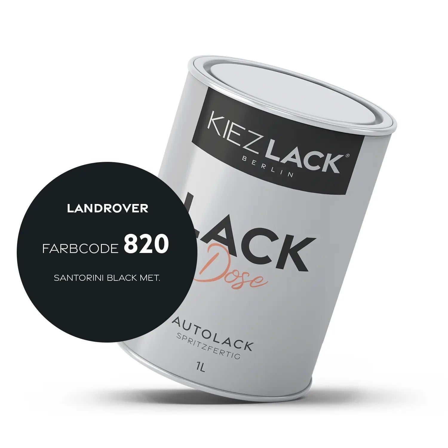 Kiezlack 1K Autolack Lackdose Basislack spritzfertig LANDROVER 820 SANTORINI BLACK MET.