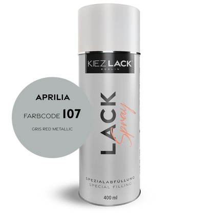 Kiezlack 1K Motorradlack Spraydose Aprilia 107 GRIS RED METALLIC