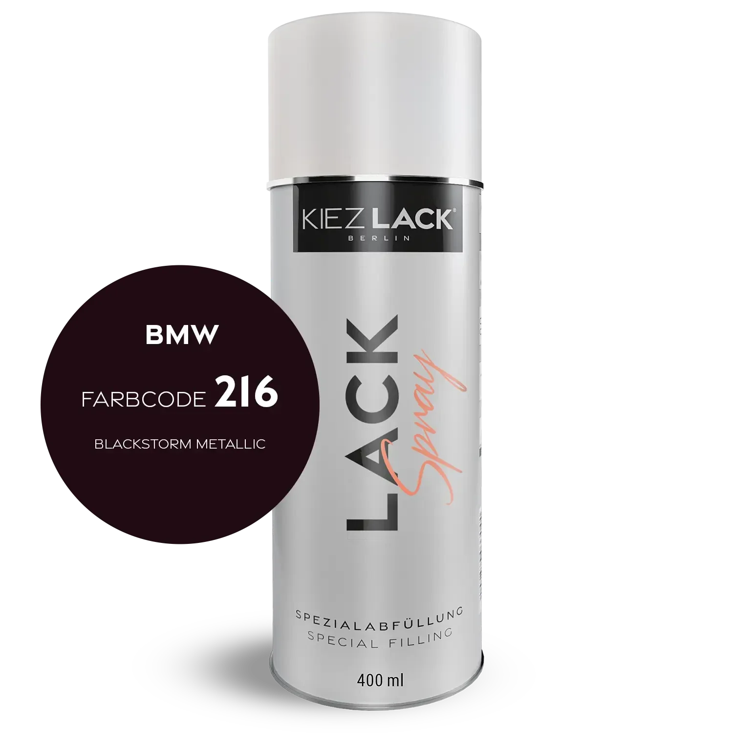 Kiezlack 1K Motorradlack Spraydose BMW 216 BLACKSTORM METALLIC