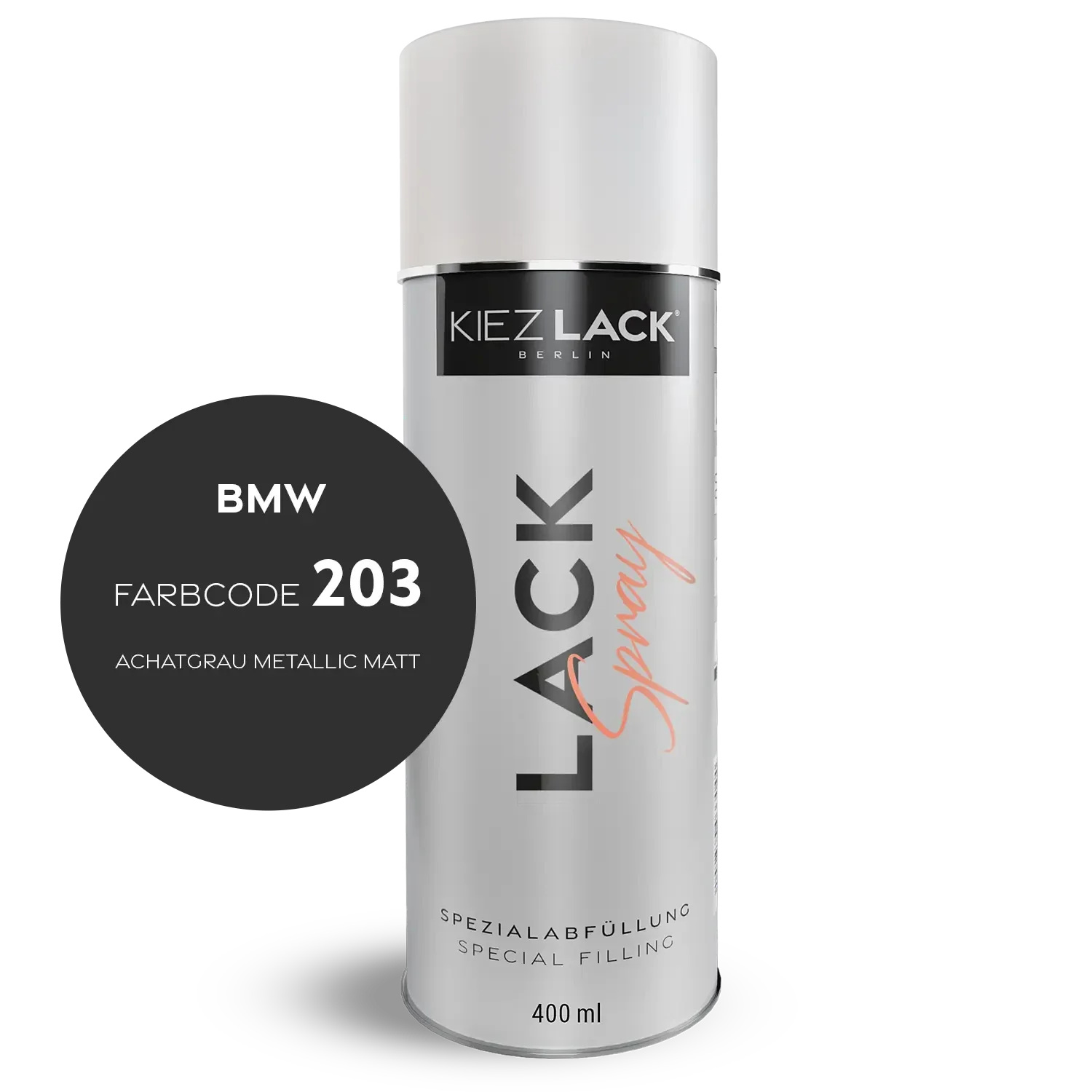 Kiezlack 1K Motorradlack Spraydose BMW 203 ACHATGRAU METALLIC MATT