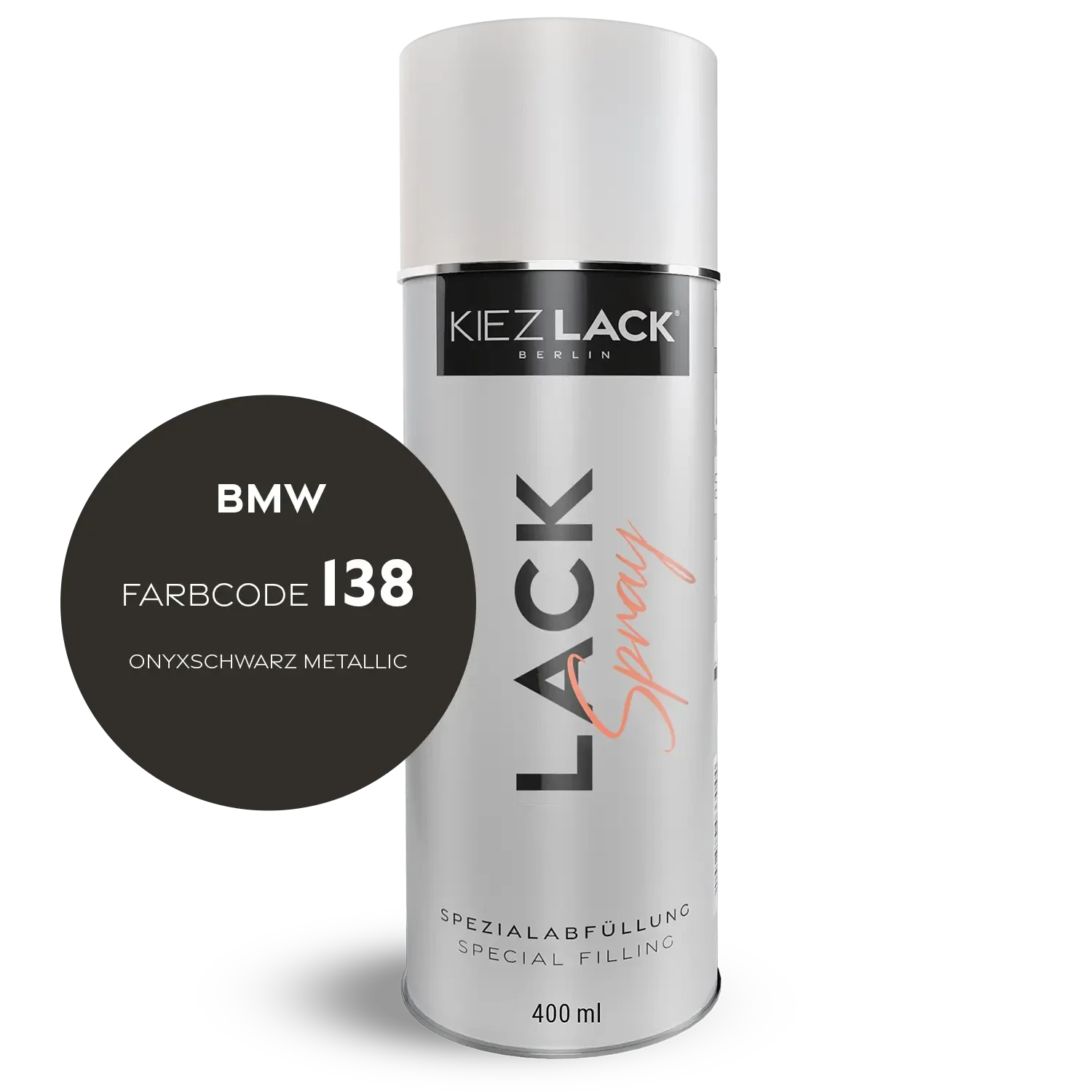 Kiezlack 1K Motorradlack Spraydose BMW 138 ONYXSCHWARZ METALLIC