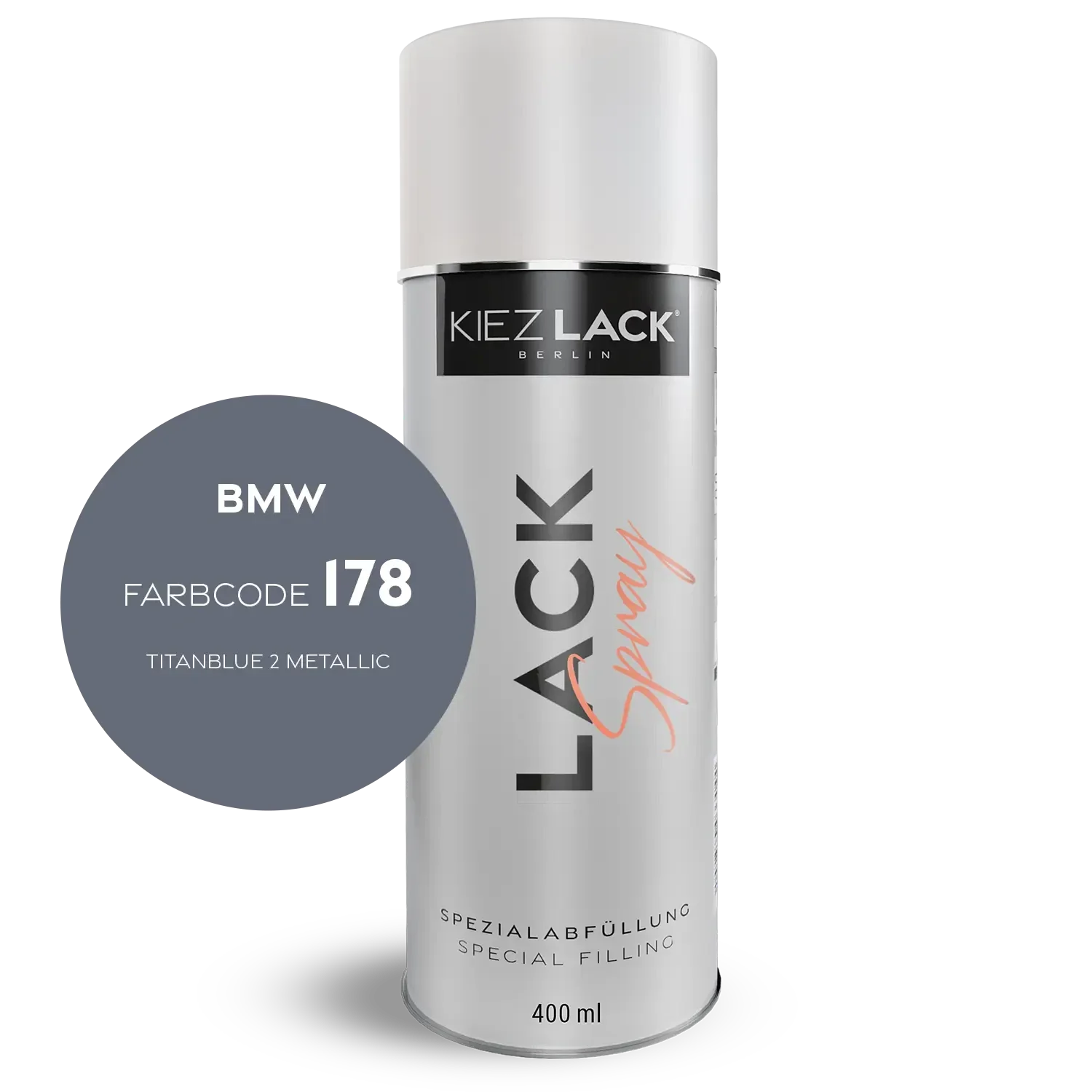 Kiezlack 1K Motorradlack Spraydose BMW 178 TITANBLUE 2 METALLIC