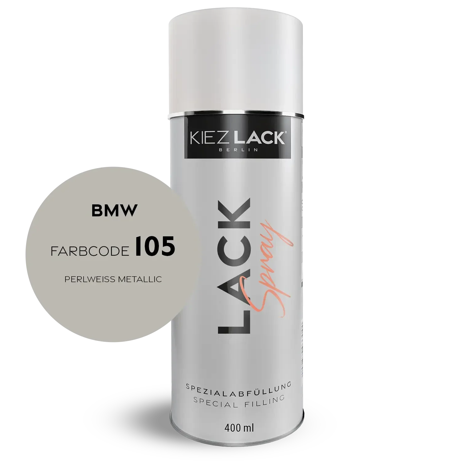 Kiezlack 1K Motorradlack Spraydose BMW 105 PERLWEISS METALLIC
