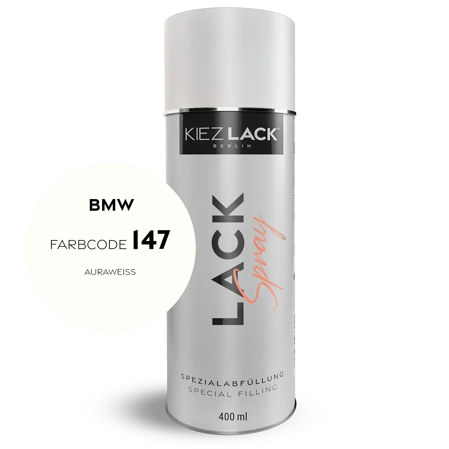 Kiezlack 1K Motorradlack Spraydose BMW 147 AURAWEISS