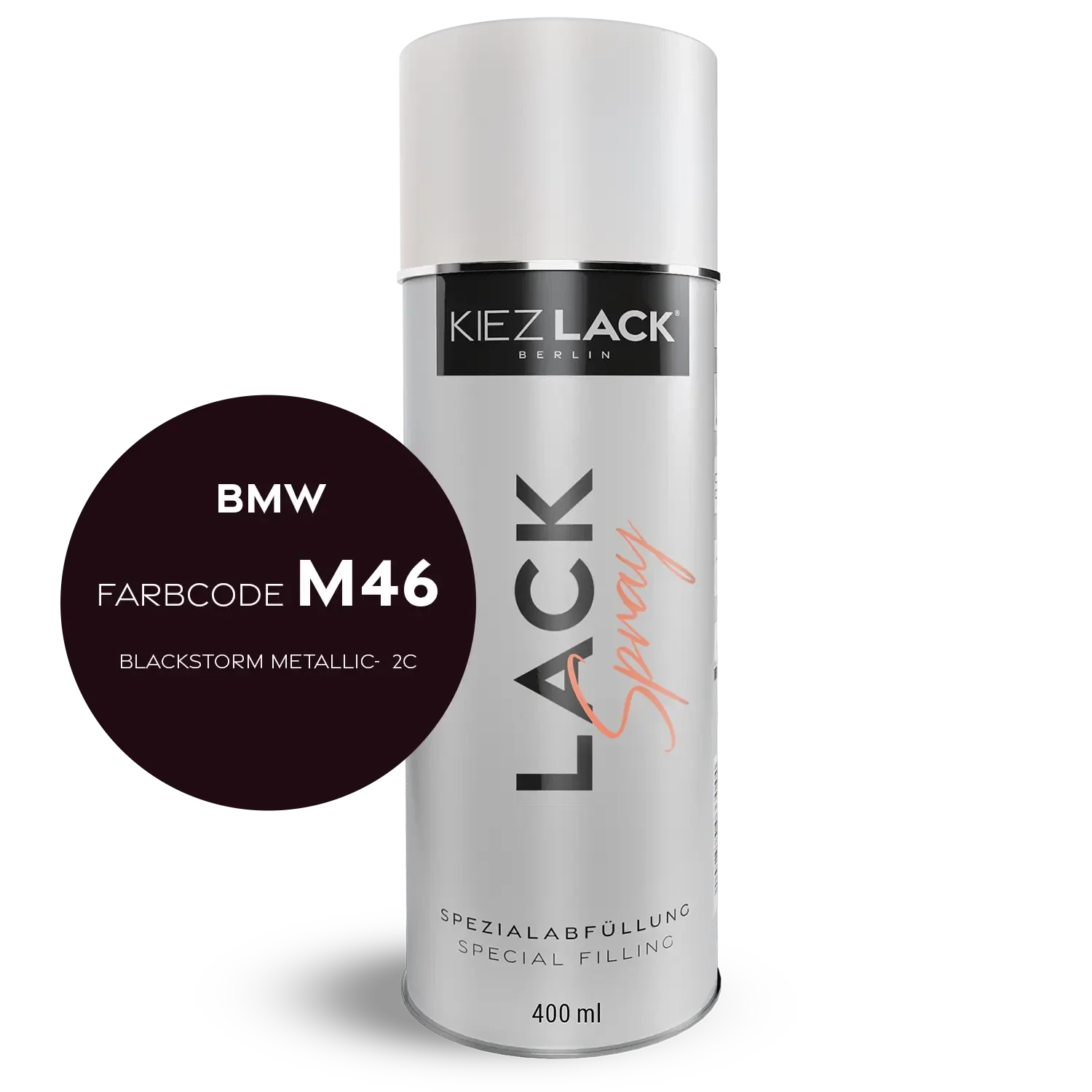 Kiezlack 1K Motorradlack Spraydose BMW M46 BLACKSTORM METALLIC-  2C