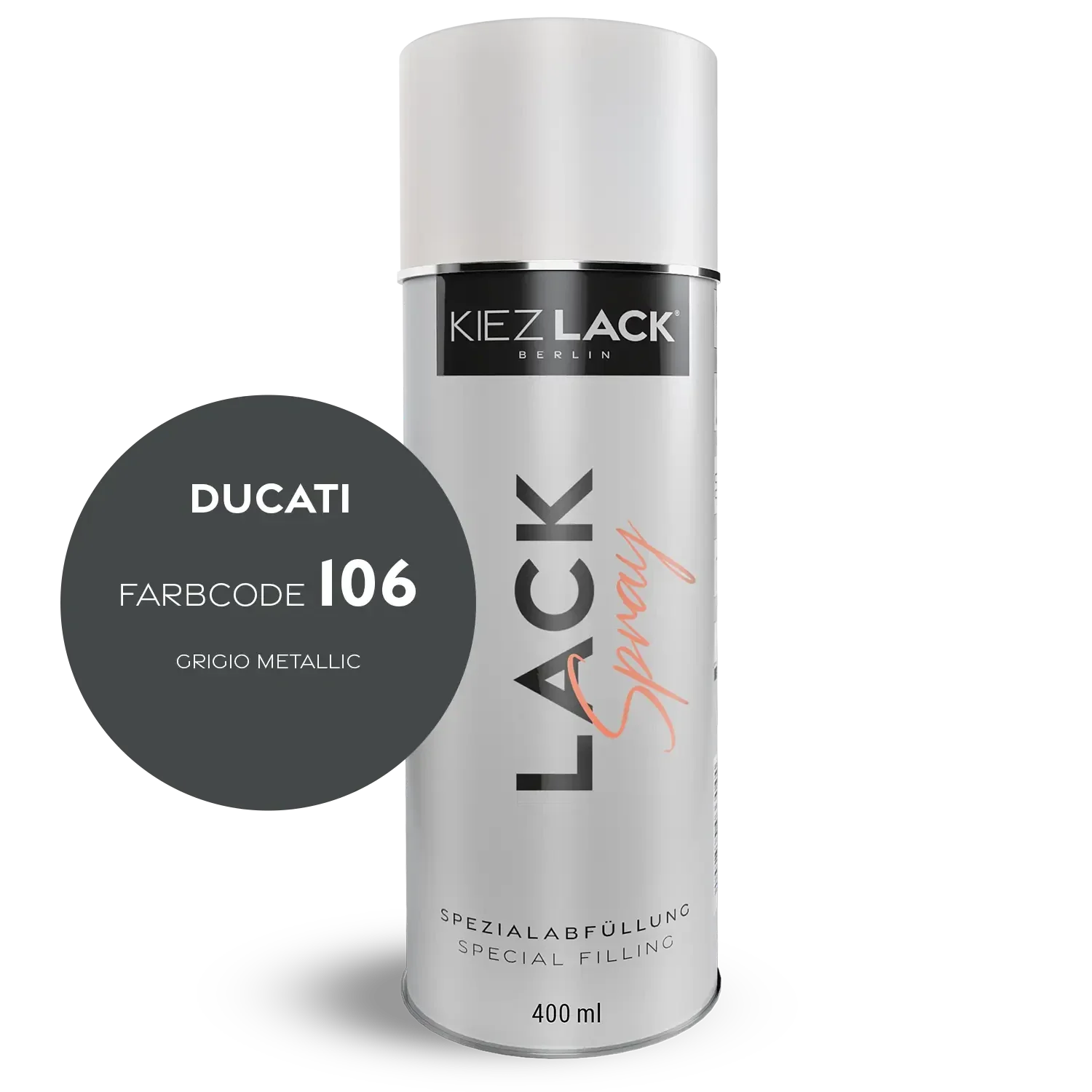 Kiezlack 1K Motorradlack Spraydose Ducati 106 GRIGIO METALLIC
