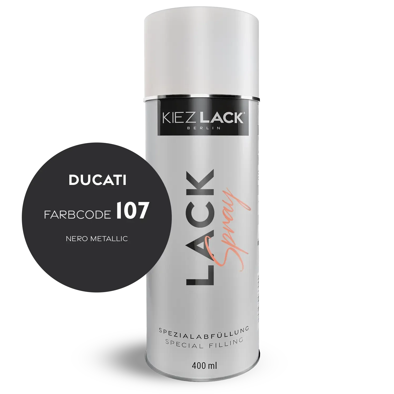 Kiezlack 1K Motorradlack Spraydose Ducati 107 NERO METALLIC