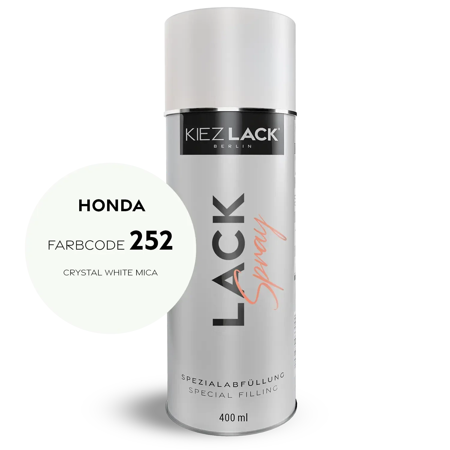 Kiezlack 1K Motorradlack Spraydose Honda 252 CRYSTAL WHITE MICA