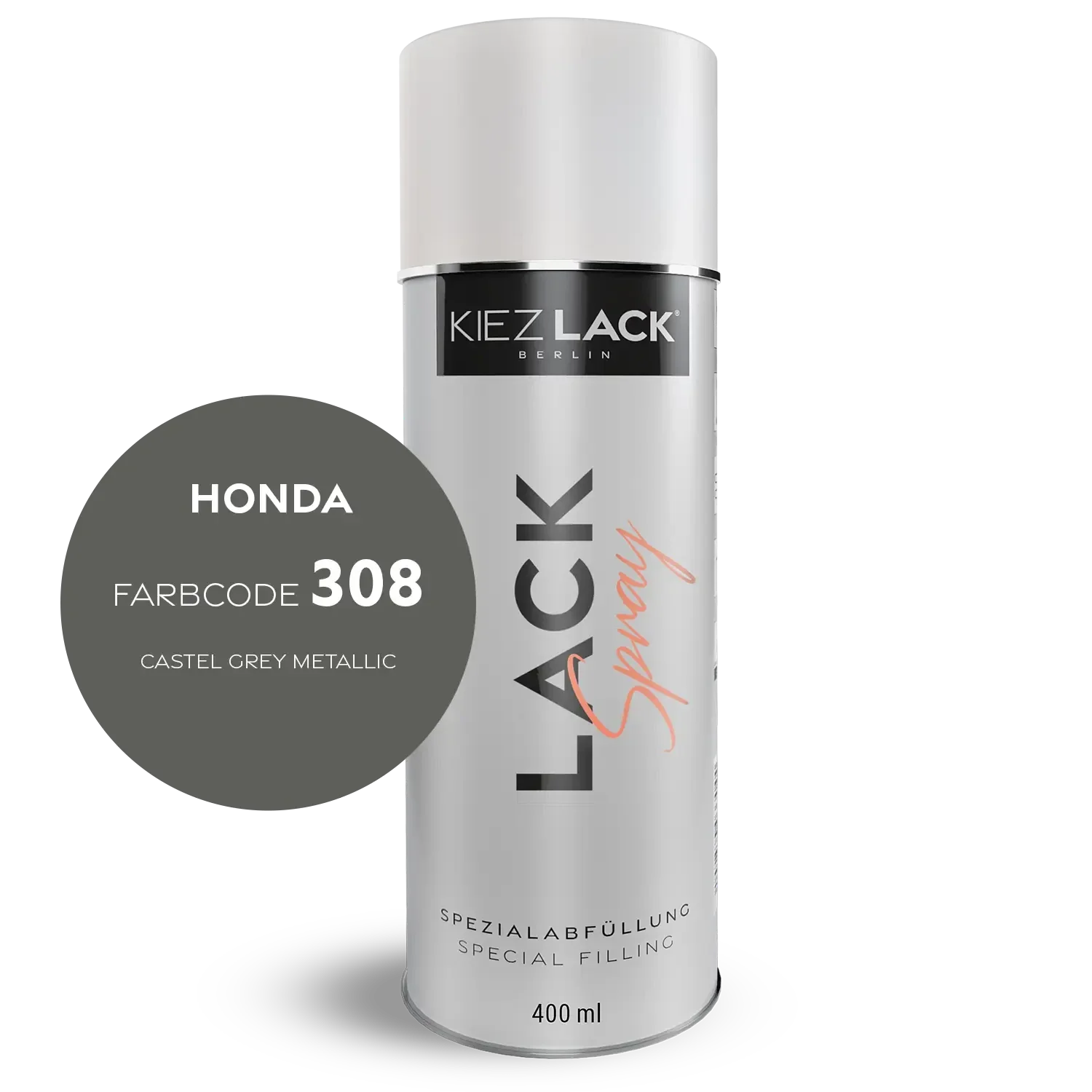 Kiezlack 1K Motorradlack Spraydose Honda 308 CASTEL GREY METALLIC