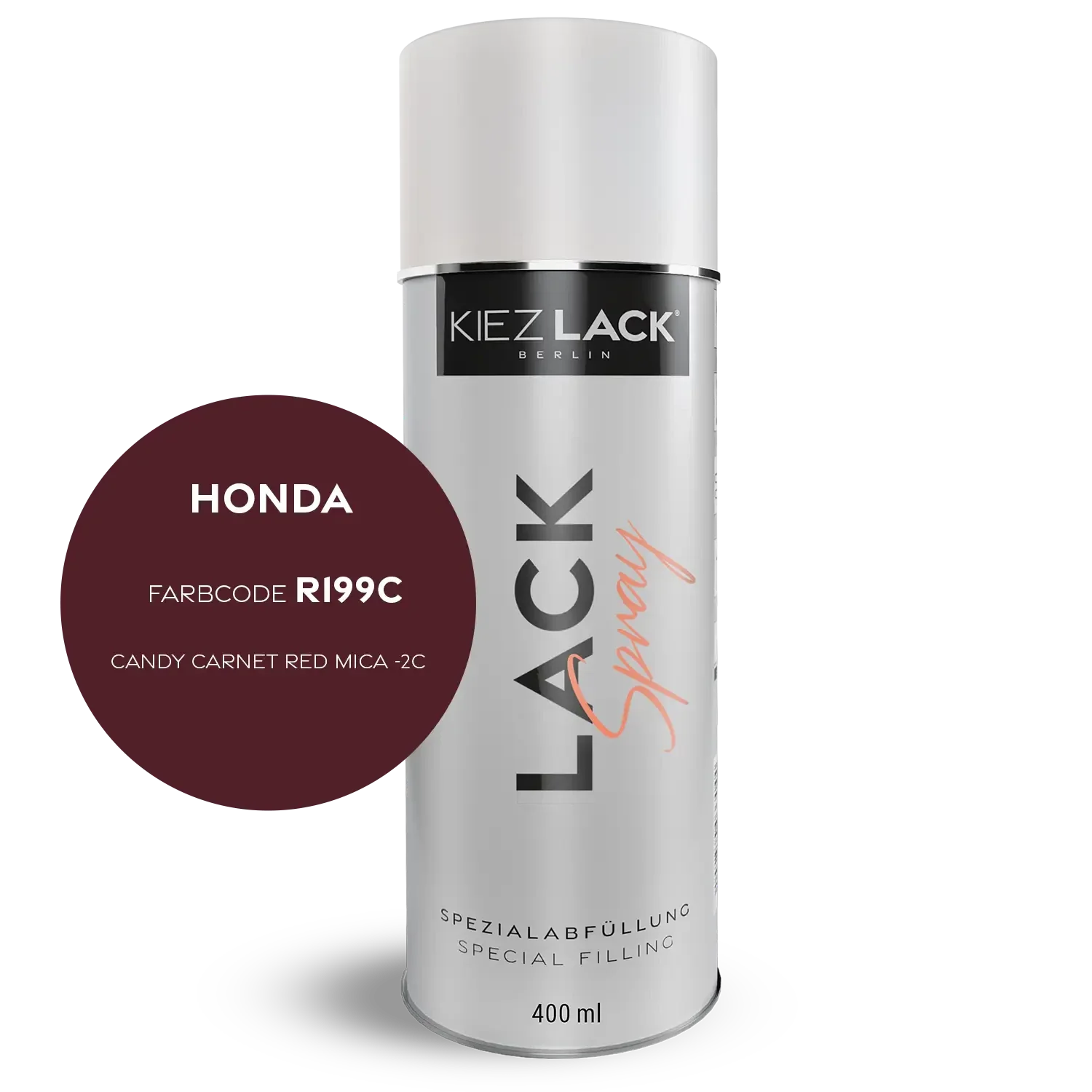 Kiezlack 1K Motorradlack Spraydose Honda R199C CANDY CARNET RED MICA -2C