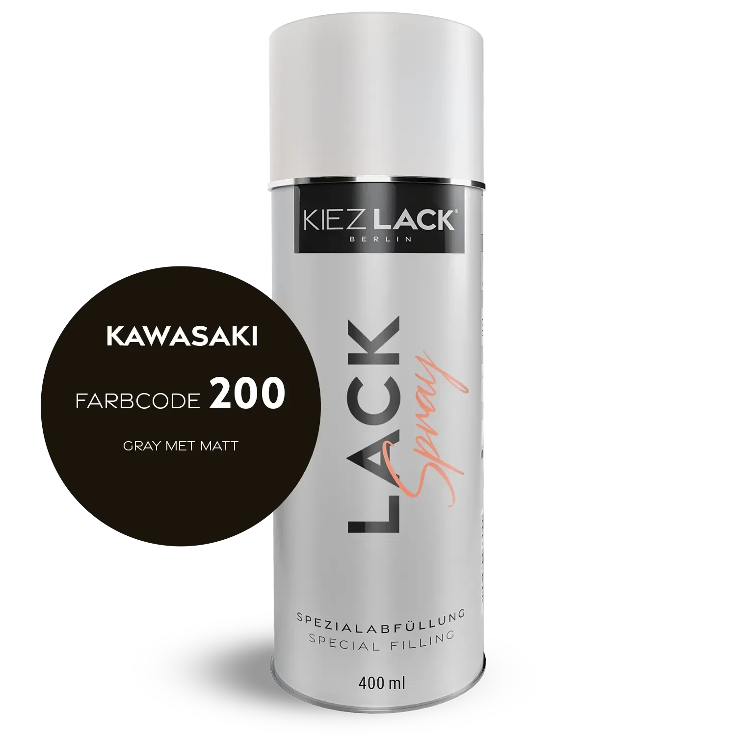 Kiezlack 1K Motorradlack Spraydose Kawasaki 200 GRAY MET MATT