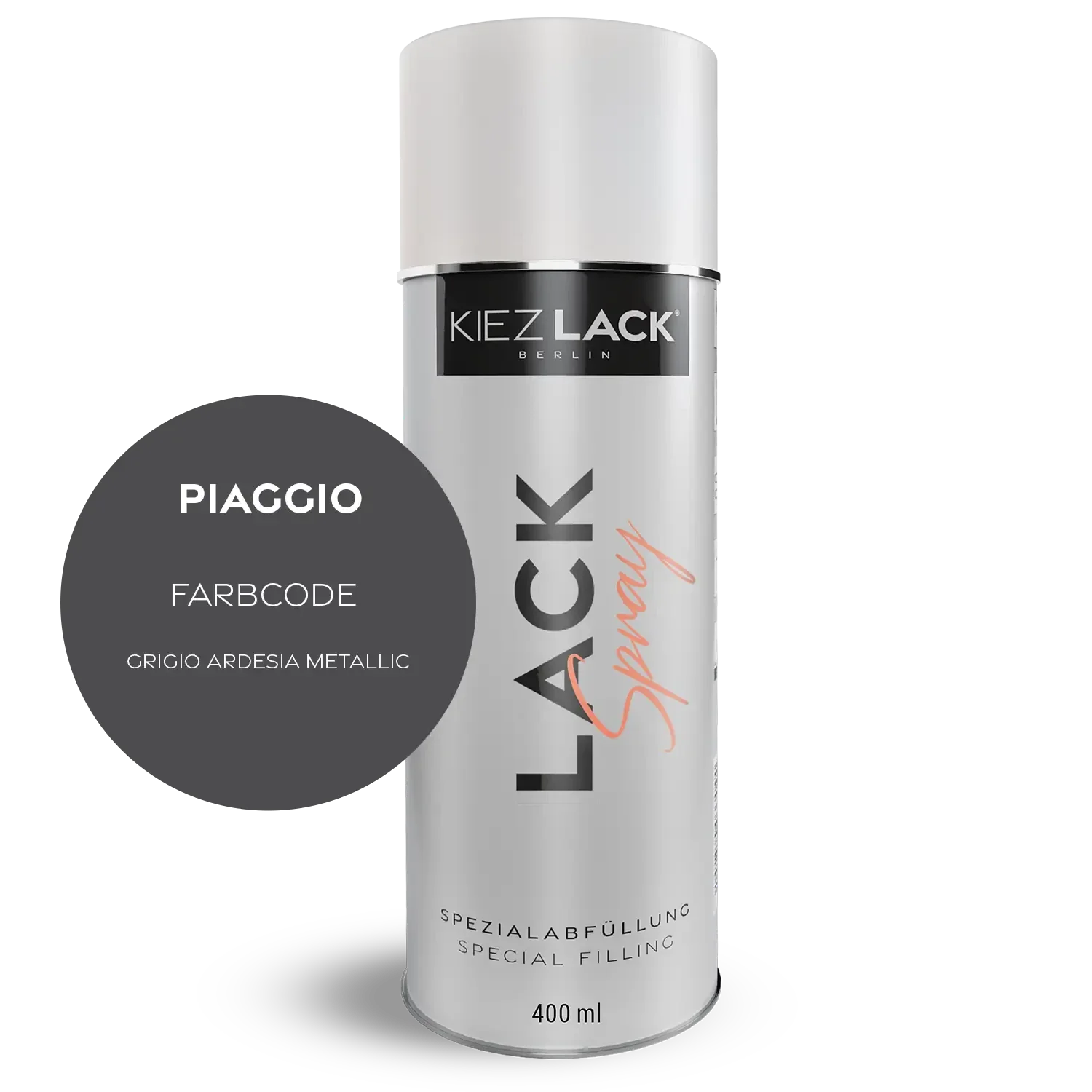 Kiezlack 1K Motorradlack Spraydose Piaggio 873 GRIGIO ARDESIA METALLIC