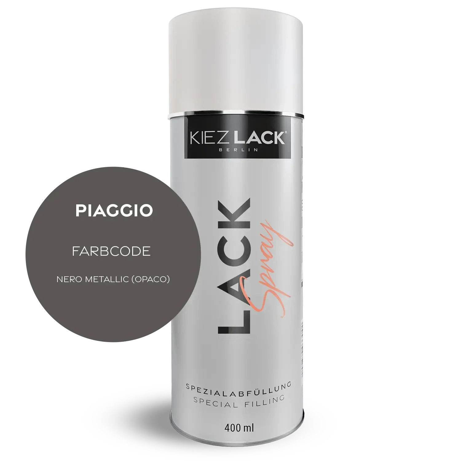 Kiezlack 1K Motorradlack Spraydose Piaggio 128 NERO METALLIC (OPACO)