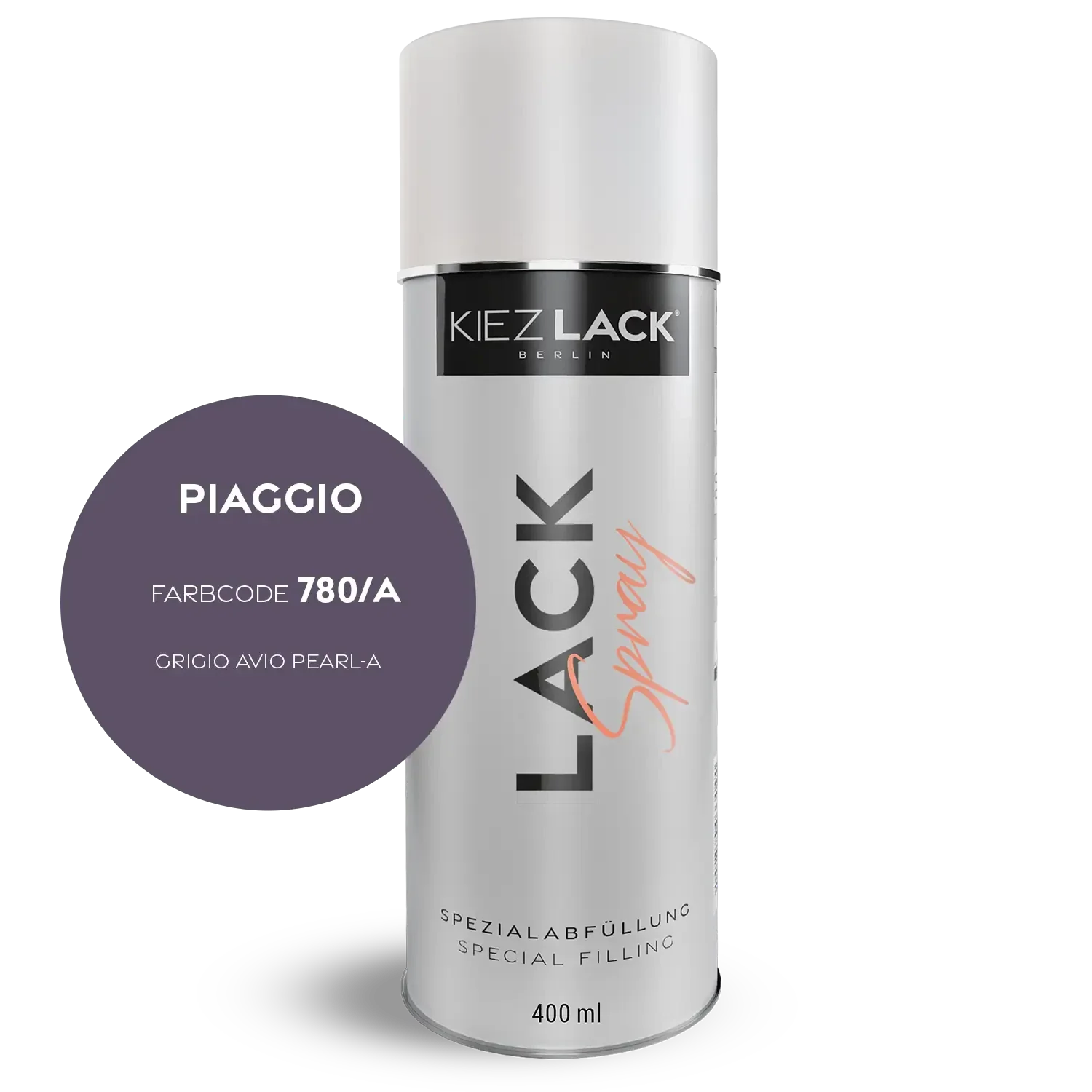 Kiezlack 1K Motorradlack Spraydose Piaggio 780/A GRIGIO AVIO PEARL-A
