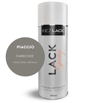 Kiezlack 1K Motorradlack Spraydose Piaggio 729 GRIGIO STEEL METALLIC