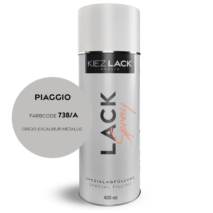 Kiezlack 1K Motorradlack Spraydose Piaggio 738/A GRIGIO EXCALIBUR METALLIC