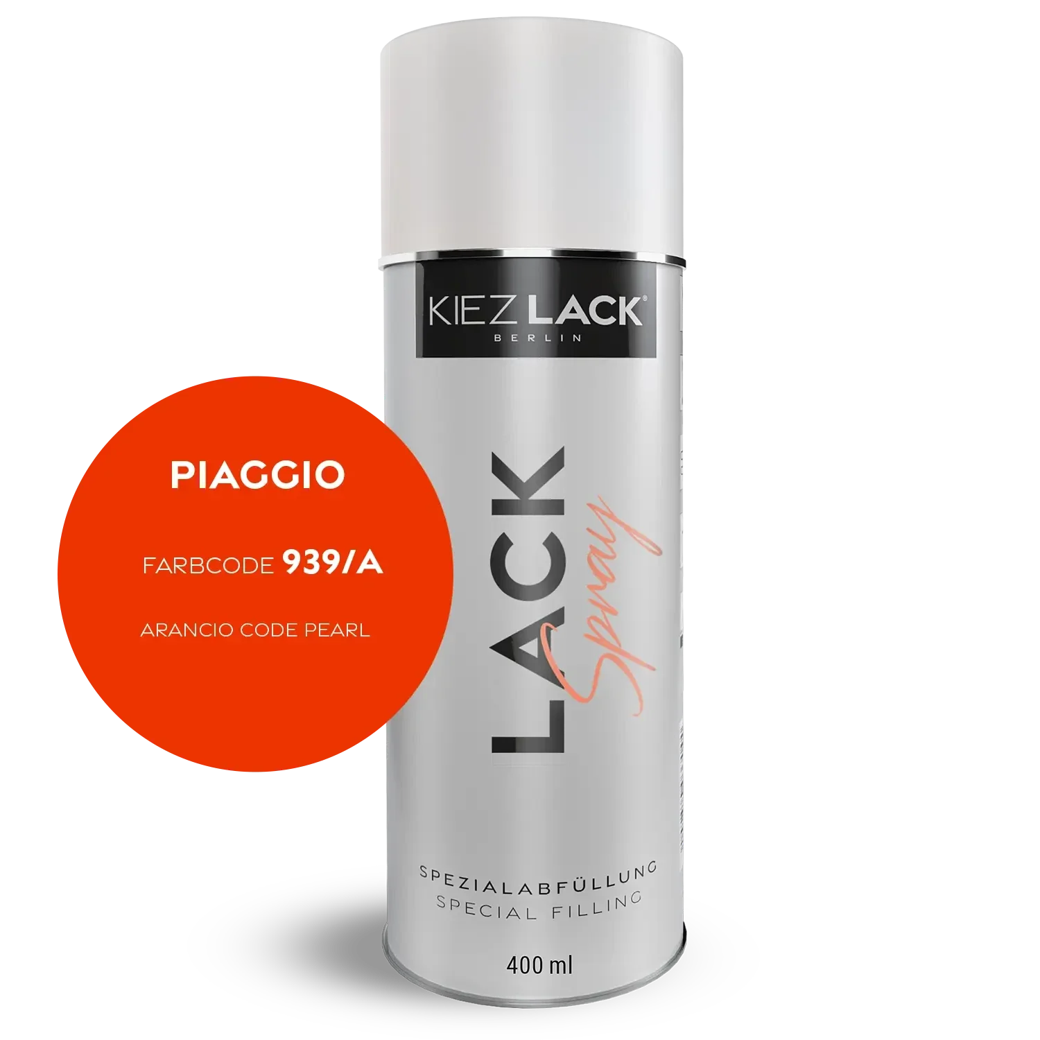 Kiezlack 1K Motorradlack Spraydose Piaggio 939/A ARANCIO CODE PEARL