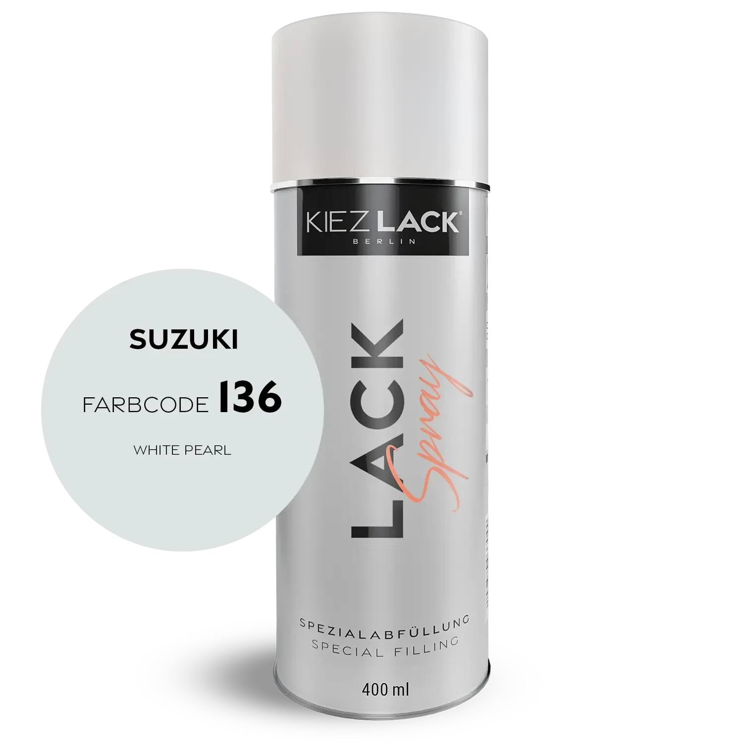 Kiezlack 1K Motorradlack Spraydose Suzuki 136 WHITE PEARL