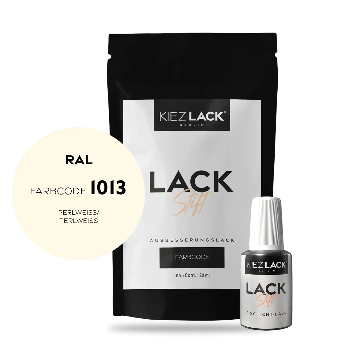 Kiezlack Lackstift Autolack Lackstift RAL 1013 PERLWEISS