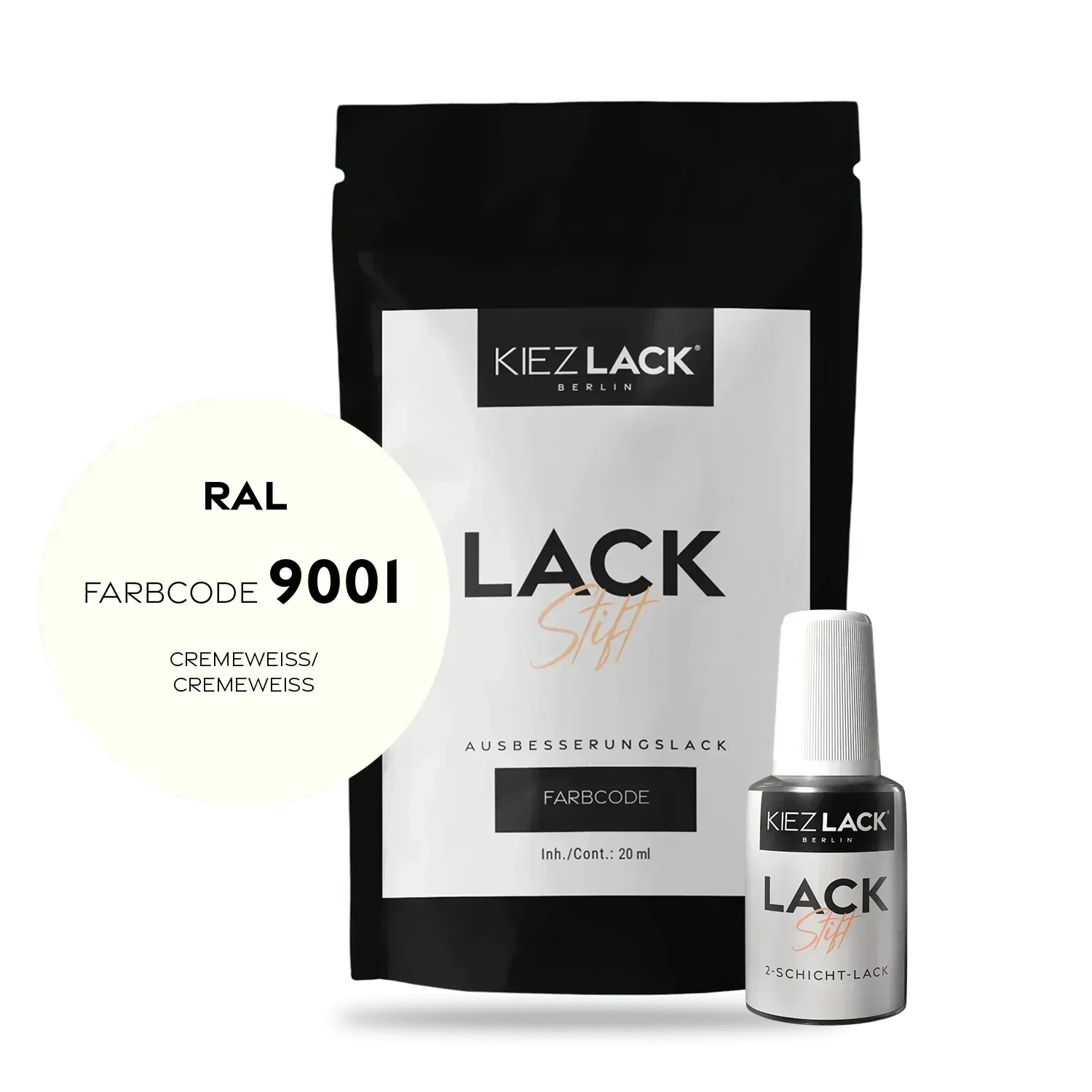 Kiezlack Lackstift Autolack Lackstift RAL 9001 CREMEWEISS