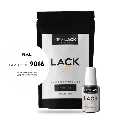 Kiezlack Lackstift Autolack Lackstift RAL 9016 VERKEHRSWEISS