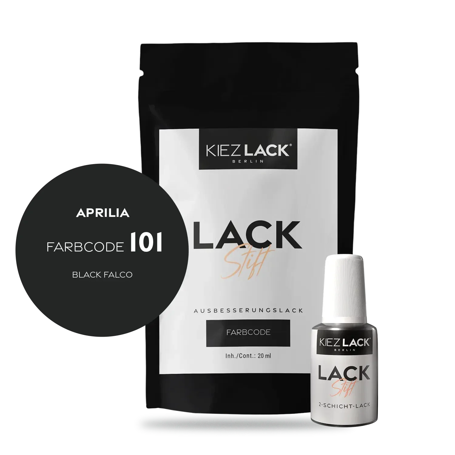 Kiezlack Motorradlack Lackstift Aprilia 101 BLACK FALCO