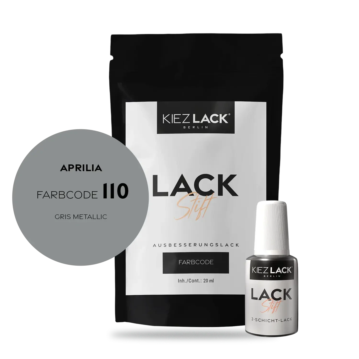 Kiezlack Motorradlack Lackstift Aprilia 106 GRIS METALLIC