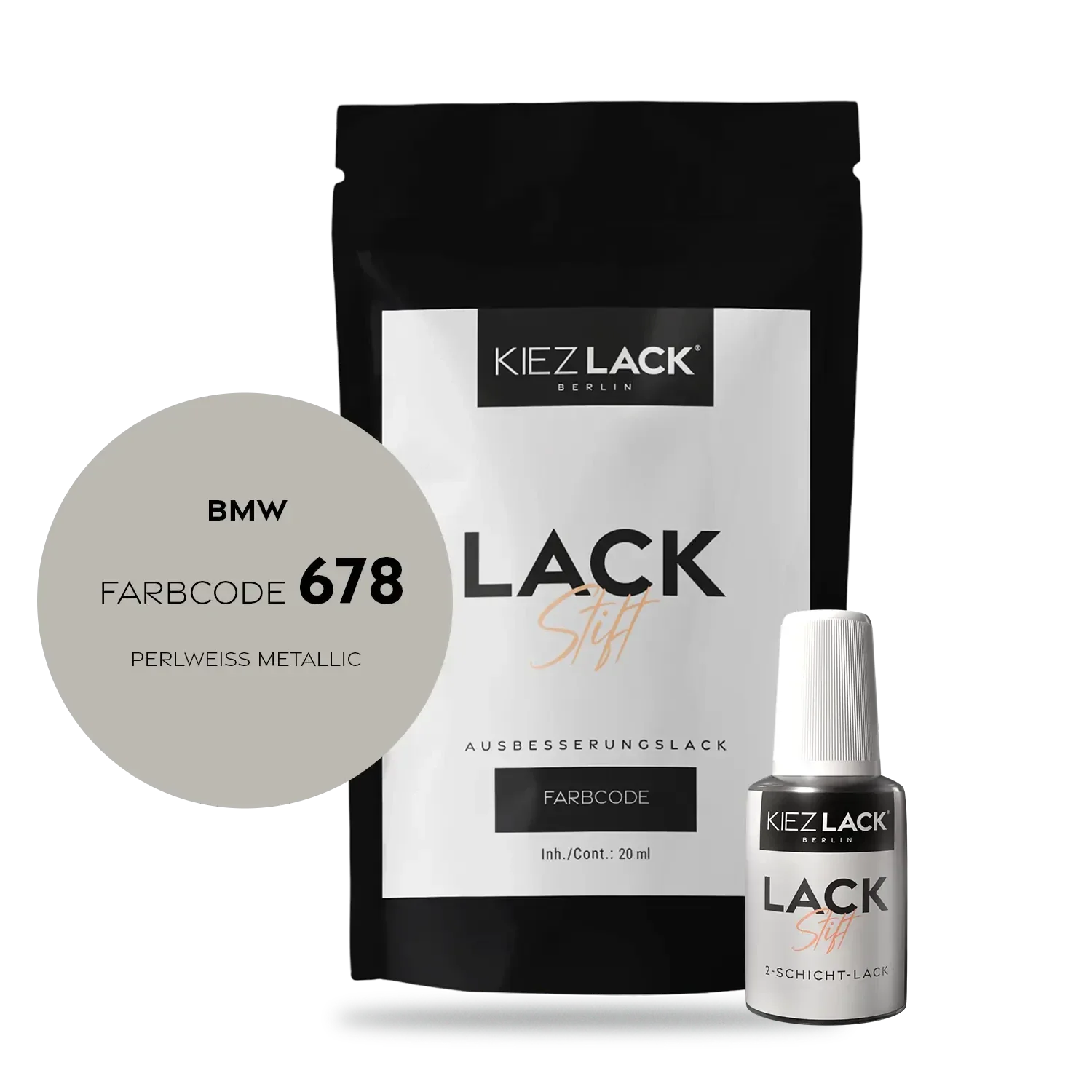 Kiezlack Motorradlack Lackstift BMW 105 PERLWEISS METALLIC