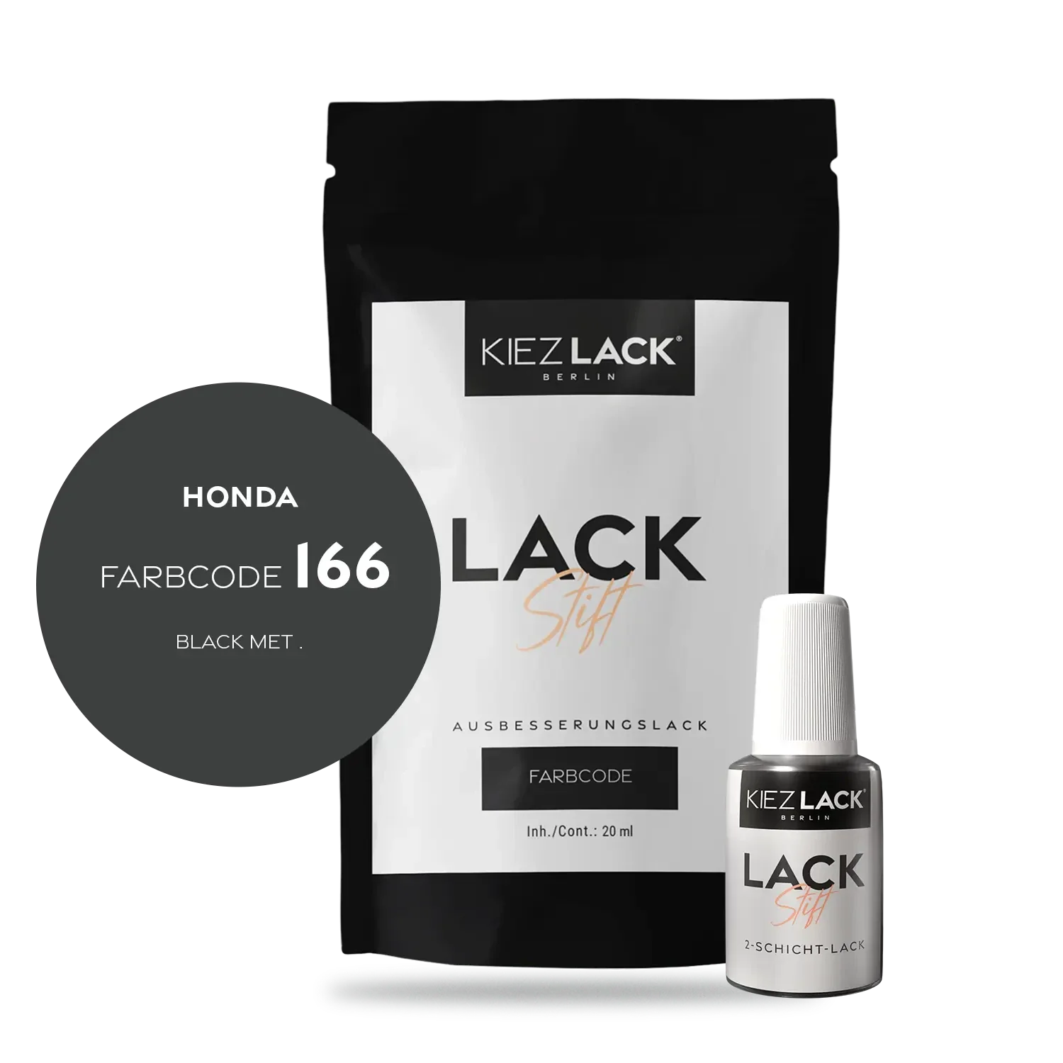 Kiezlack Motorradlack Lackstift Honda 166 BLACK MET .
