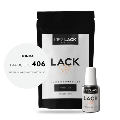 Kiezlack Motorradlack Lackstift Honda 406 PEARL GLARE WHITE METALLIC