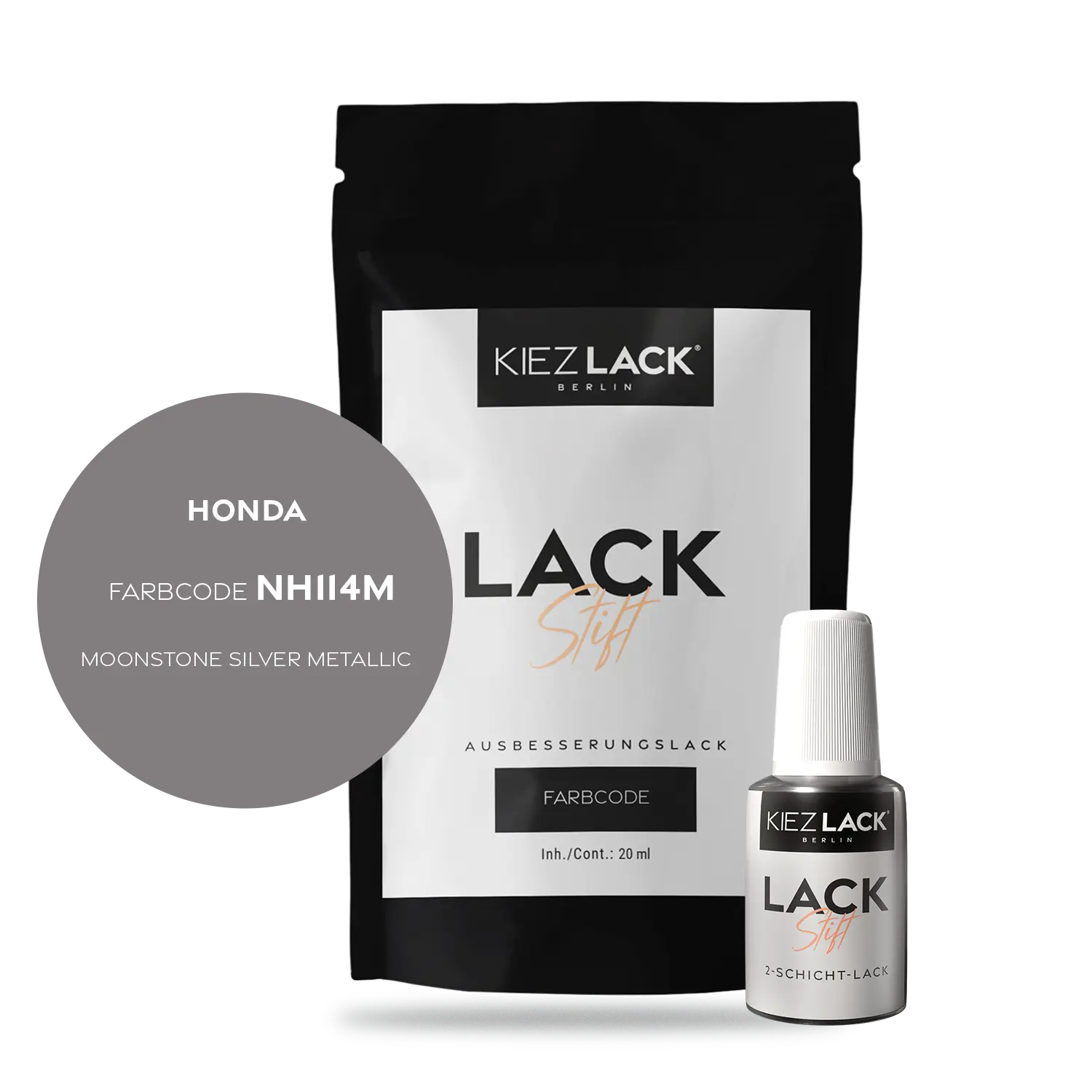 Kiezlack Motorradlack Lackstift Honda 340 MOONSTONE SILVER METALLIC