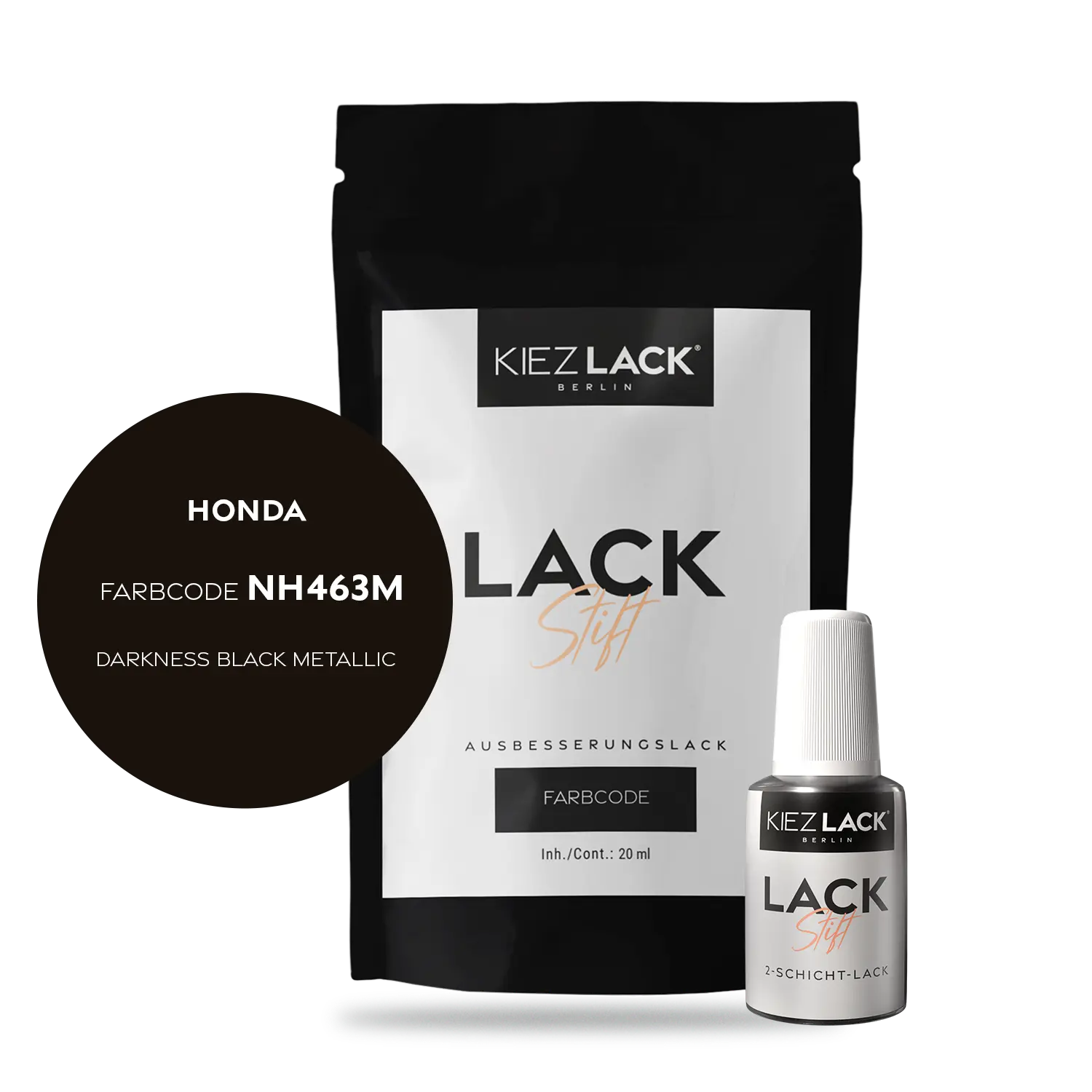 Kiezlack Motorradlack Lackstift Honda 326 DARKNESS BLACK METALLIC