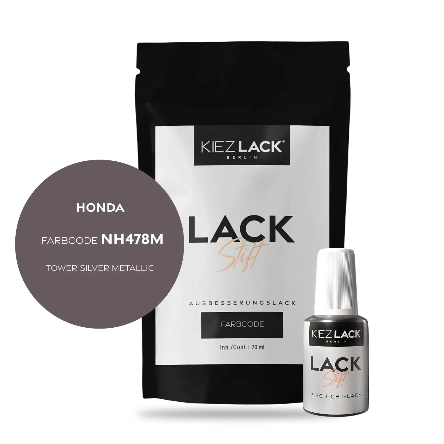 Kiezlack Motorradlack Lackstift Honda 336 TOWER SILVER METALLIC