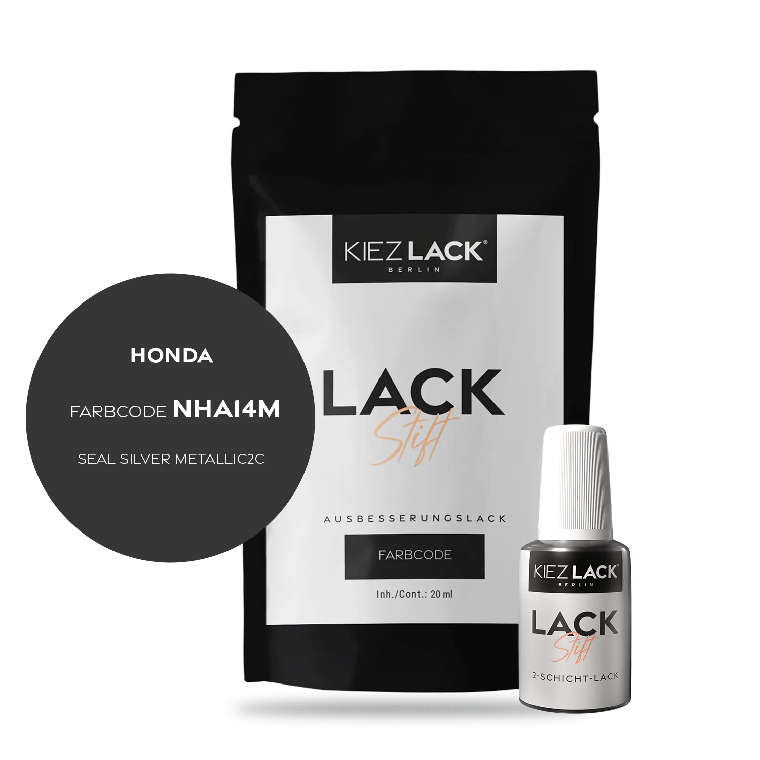 Kiezlack Motorradlack Lackstift Honda NHA14M SEAL SILVER METALLIC2C
