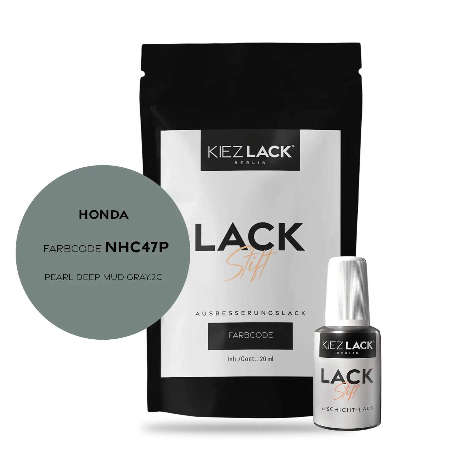 Kiezlack Motorradlack Lackstift Honda NHC47P PEARL DEEP MUD GRAY.2C