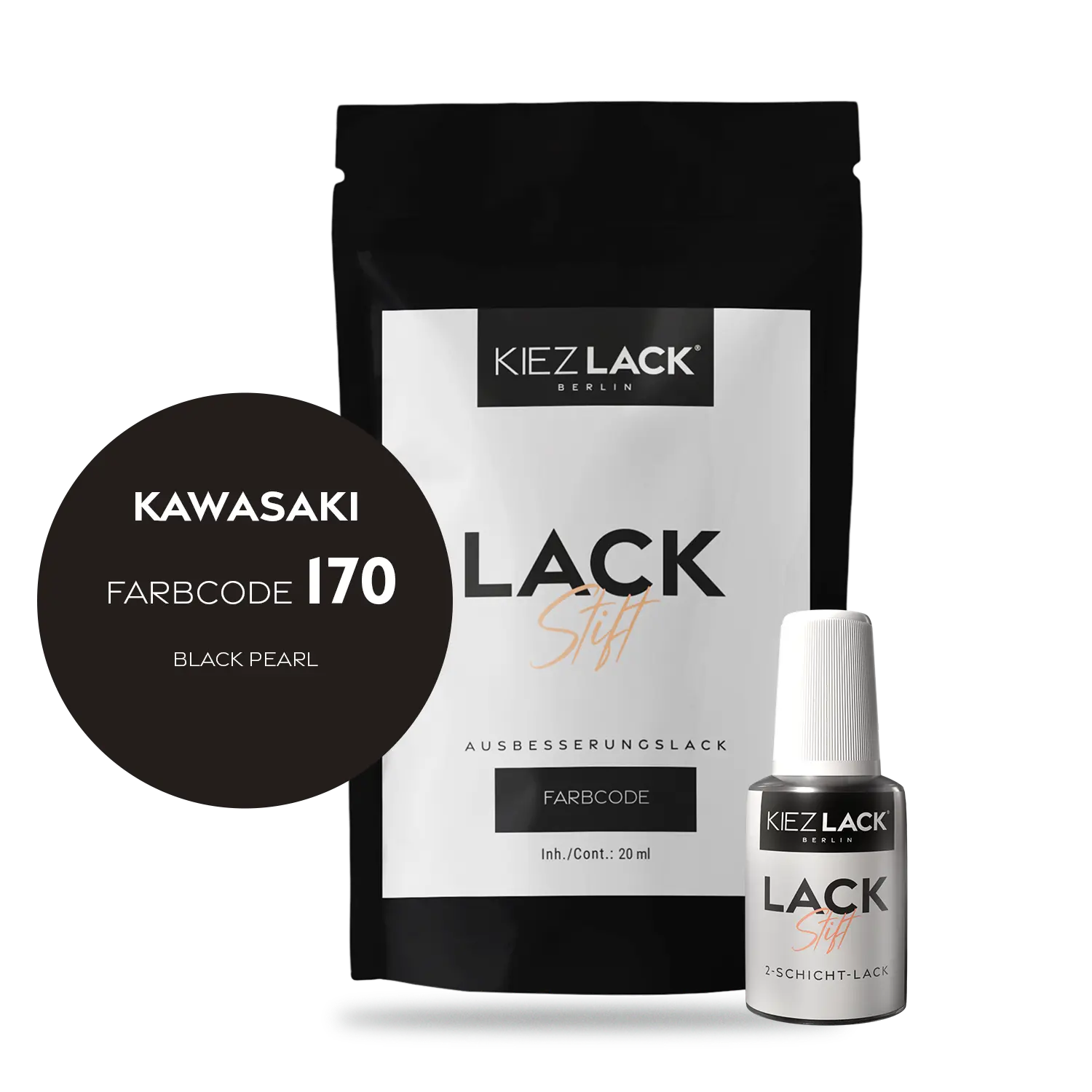 Kiezlack Motorradlack Lackstift Kawasaki 131 BLACK PEARL