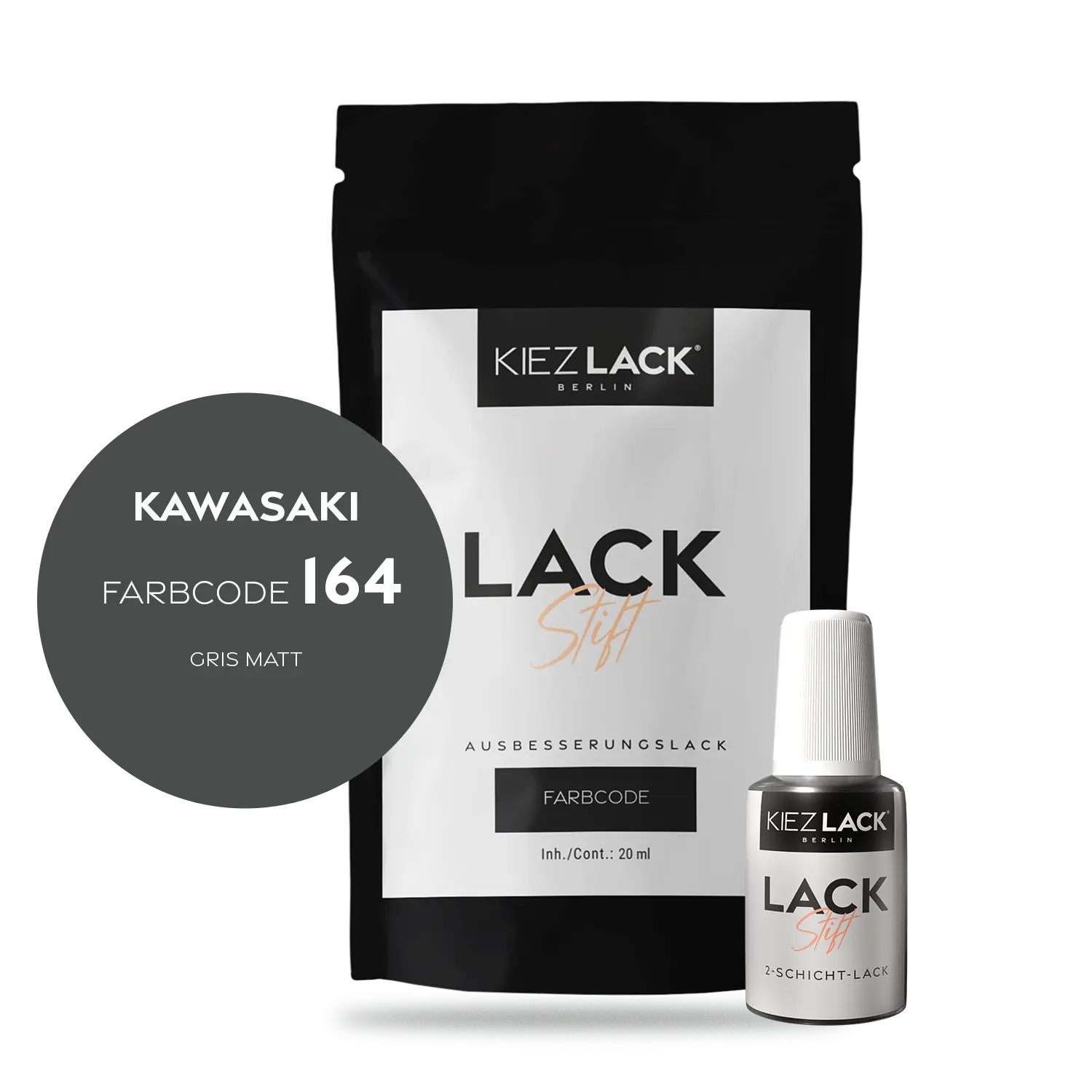 Kiezlack Motorradlack Lackstift Kawasaki 164 GRIS MATT
